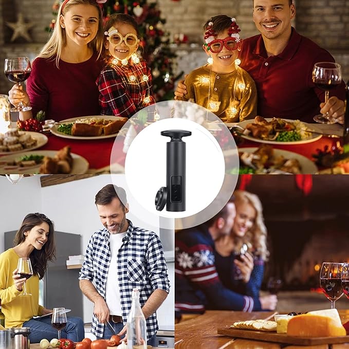 Wine Bottle Opener Corkscrew with Foil Cutter, Set of 4 with Manual Corkscrew Wine Opener, Vacuum Pump Stopper, Wine Pourer, Foil Cutter, for Home, Kitchen, Party, Restaurant, Bar