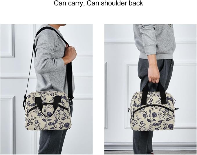 Goth Bat Insulated Lunch Bag Reusable Lunch Tote Bag Cooler Bag for Women Men Adult Lunch Box with Adjustable Shoulder Strap Leakproof Lunch Bag for Work Picnic Camping
