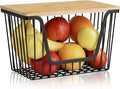 1 Pack Fruit Basket for Kitchen Counter，Stackable Pantry Organizers Storage, Large Wire Storage Basket Suitable for Storing Fruits, Onions, Potatoes, and Vegetables