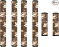 6 PCS Refrigerator Door Handle Covers Washable Keep Kitchen Appliances Clean from Food Stain, Smudges Fingertips Fridge Oven Home Decorations, Coffee Bean Print Brown