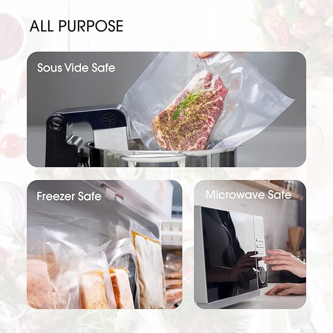 Sous Vide Cooker with App Control & 5 Mil Thicken Vacuum Sealer Bags Rolls