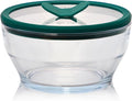 Anyday 4-Cup Glass Food Storage with Glass Lid, Round Deep Dish | Plastic-Free Meal Prep & Microwave Cookware | Stackable Airtight Storage Container with Vented Lid for Microwave-Safe Reheating