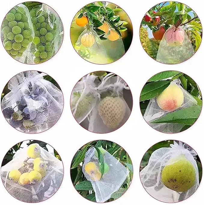 100pcs High-Density Nylon Mesh Bags for Fruit & Vegetable Protection - Waterproof Anti-Bird & Insect Netting(10x15cm)