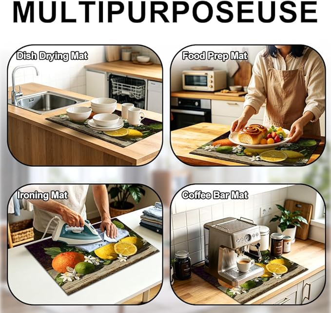 Stove Top Cover for Electric Stove 28.4 x 20.5 Inch Non Slip Stove Mat Oil Proof Citrus Blossom Glass Cooktop Protector Kitchen Counter Mat