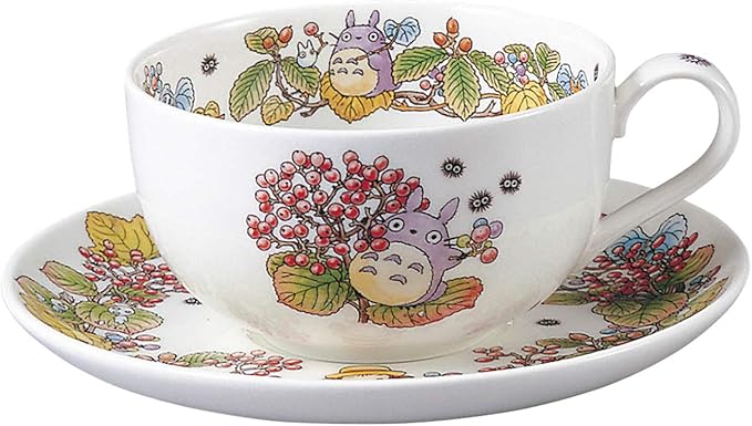 Noritake T97285A/4660-5 Milk Tea Cup & Saucer, 11.8 fl oz (325 cc), My Neighbor Totoro Gajimi Edition, Microwave Safe, 1 Guest, Bone China