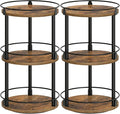 YATINEY Spice Rack, Set of 2 Lazy Susan Organizer, 3-Tier Turntable Organizer For Cabinet, Compact and Versatile, for Kitchen Countertop, Rustic Brown SR23L2BR