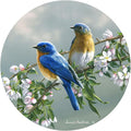 Andreas Silicone Spring Bluebirds 8" Non-Slip Trivet/Pot Holder/Hot Pad – 100% Cotton Fabric Layer Encapsulated in Silicone – Heat Resistant to 600°F – Flexible & Dishwasher Safe – USA Made, TR-HB1131
