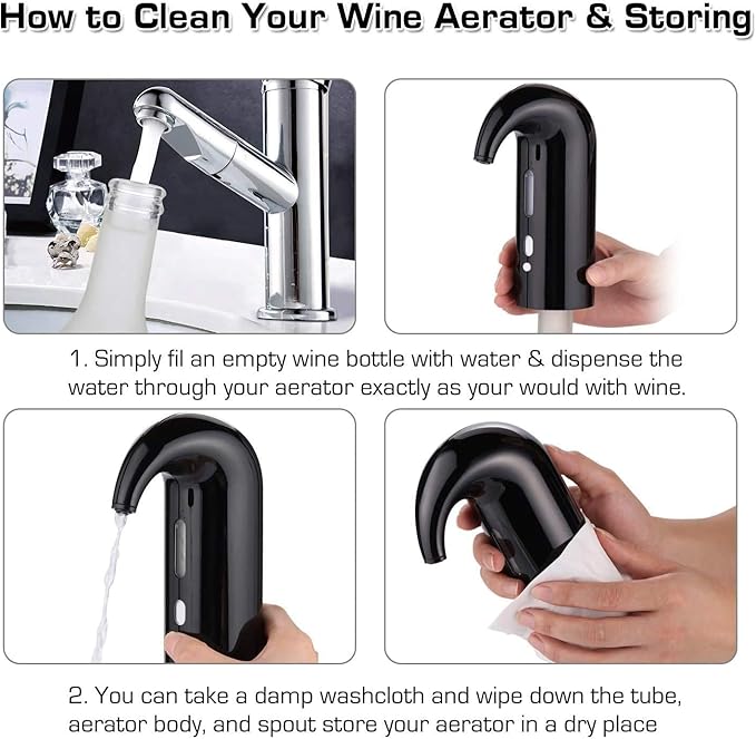 Electric Wine Aerator & Automatic Wine Dispenser, USB Rechargeable One-Touch Wine Decanter Pourer, Fast Aeration Wine Accessories Gift for Men & Women