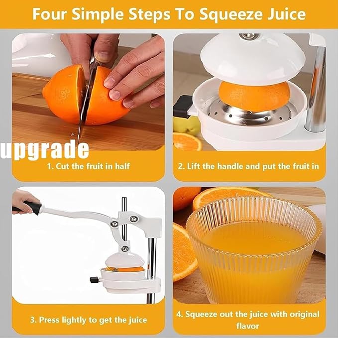 Cast Iron Juicer Hand Press, Heavy Duty Cast Iron Manual Juicers, Manual Juicer Stainless Steel Lemon Squeezer, Crusher Machine for Fresh Lemonade Orange Juice, Easy to Clean
