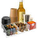 Acrylic Coffee Bar Station – Snack Tea Organizer & Storage Holder for Office Coffee Table – Perfect Countertop Setup for Syrup, Creamer, Condiment and Snack Accessories