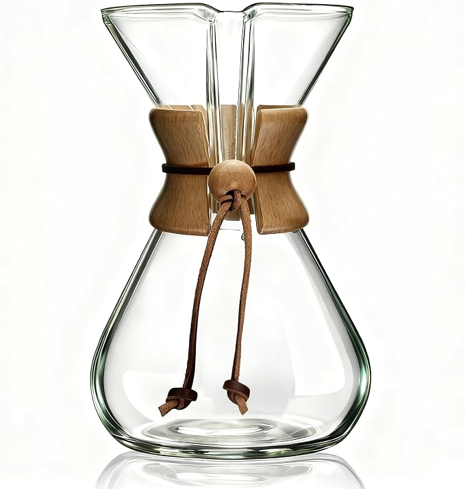 AGOGO Pour Over Coffee Maker Glass - Barista Kit with 304 Stainless Filter for Home, Office, Camping, Cafes - Easy Clean Coffee Dripper Set (Soft Towel&Brush) (40oz Classic w/SS Filter)