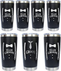 PartyGifts&beyond Groomsmen Gifts, 7Packs Bachelor Party Gifts Tumblers, Team Groom Cups 20 OZ Stainless Steel Tumbler with Lid and Straw for Wedding and Groomsman(Team Groom)