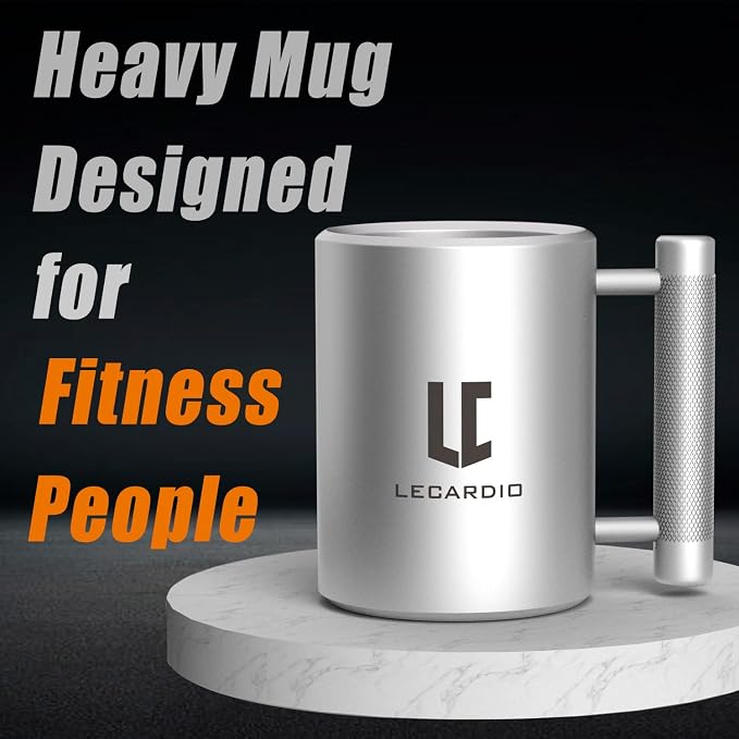 LECARDIO Weighted Heavy Mug 22LB 13 oz - Beer Cup | Fitness Water Cup | Durable Weightlifting Plate Design | Gym, Workout, and Beer Enthusiast Gift