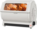 NutriChef Horizontal Rotating Shawarma Oven | Rotisserie, Shawarma & Kebab Machine | Includes Large 22.4 Quart Capacity, 3-Hour Timer & 6 Kebab Skewers | Ideal for Chicken,Turkey & Lamb | White