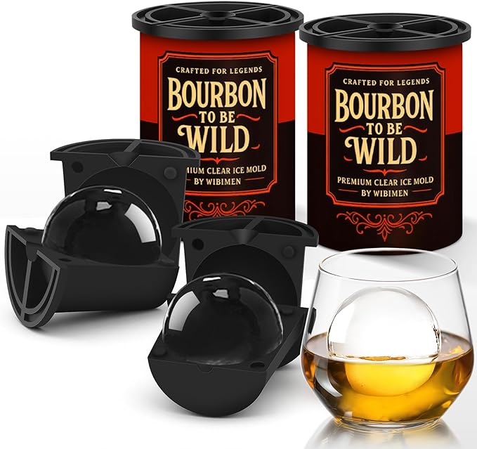 Clear Ice Cube Maker - 2.5" Ball - Stainless Steel Clear Ice Maker - Compact Design - for Whiskey, Cocktails, Bourbon - 2 PACK