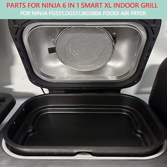 2-Pack Splatter Shield for Ninja FG551 DG551 BG500A Foodi Air Fryer Accessories, Stainless Steel Splash Guard Replacement Parts for Ninja 6 in 1 Smart XL Indoor Grill, Foodi XL Mesh Screen