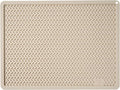 Silicone Drying Mat & Heat Resistant Mat for Kitchen Counter, Non-Slip Dishwasher Safe, Raised Edge for Dishes Bottles Sink (15.35x11.61in, Beige)
