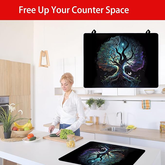 Stove Cover Stove Covers For Electric Stoves Foldable Multipurposeglass Top Protector Thick Natural Rubber Anti-Slip Coating Expands Usable Space (27.9inx20in) (Tree of Life33)