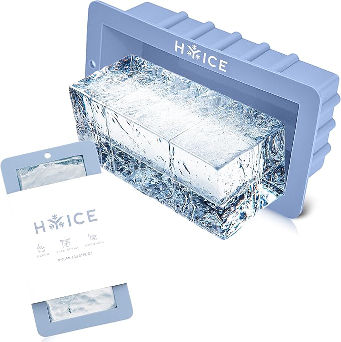 HYICE® Large Ice Block Mold for Coolers & Cold Plunge - 2.5 LB Silicone Ice Brick Maker for Camping Accessories