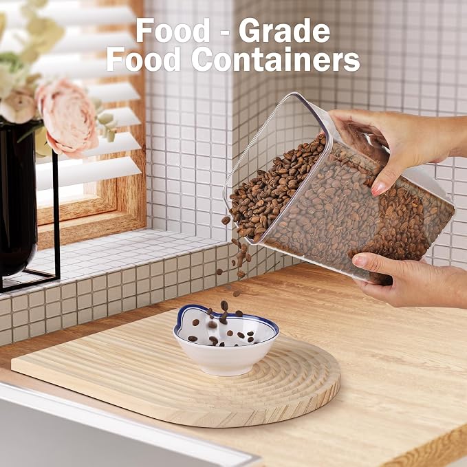 Melovom Pop Food Storage Containers Airtight Food Storage Containers Set with Lids Kitchen Pantry Organization and Storage, Stackable, BPA Free, 3 x 1.2Qt