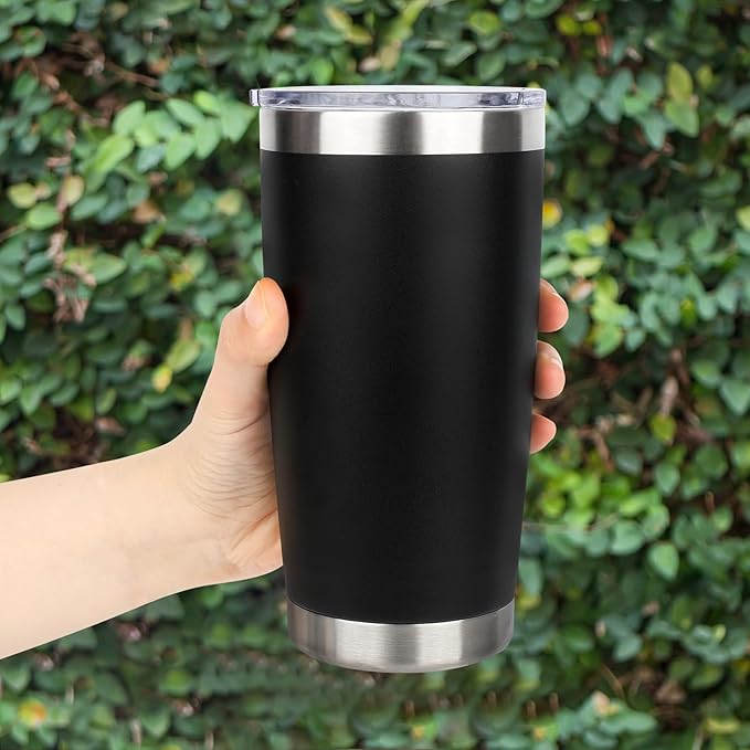 20oz Stainless Steel Tumbler Bulk with Lid, Travel Mug - Double Wall Vacuum Powder Coated Cup - Mix, 12 Pack