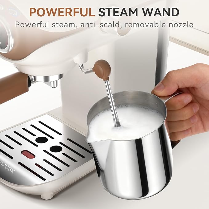XIXUBX Espresso Machine 20 Bar, Professional Coffee Machine with Milk Frother Steam Wand, Compact Latte Cappuccino Maker for Home, PID Temp Control Espresso Maker, Coffee Maker Small