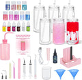 6 Pack 16 Oz Acrylic Snow Globe Tumbler Diy Starter Kit, Double Wall Plastic Pre-Drilled Snowglobe Tumbler Supplies Craft Tool Set
