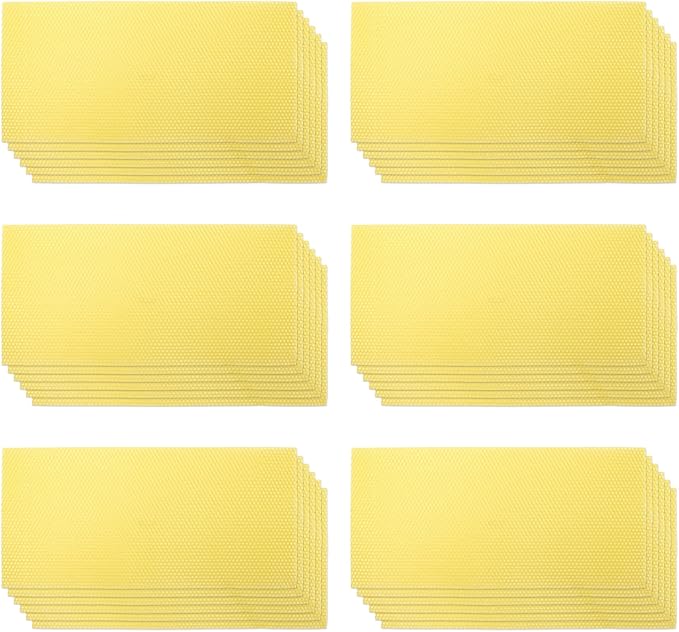 30pcs Beeswax Sheets Beehive Wax Foundation Sheets Natural Beeswax Honeycomb Sheets for Beekeeping Candle Making