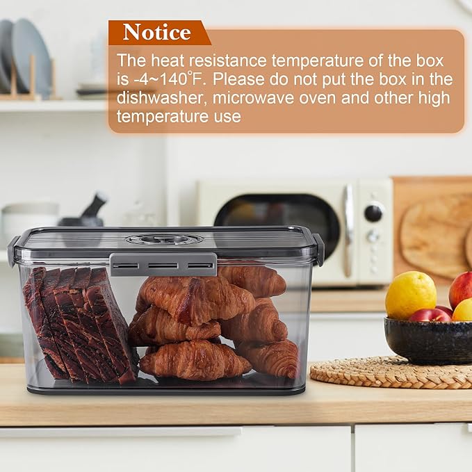 ANYPROLUS Bread Box for Homemade Bread Boxes for Kitchen Counter Airtight, Time Recording Bread Storage Container with Lid, Bread Containers Storage Airtight Loaf Bread Keeper, Dark Grey