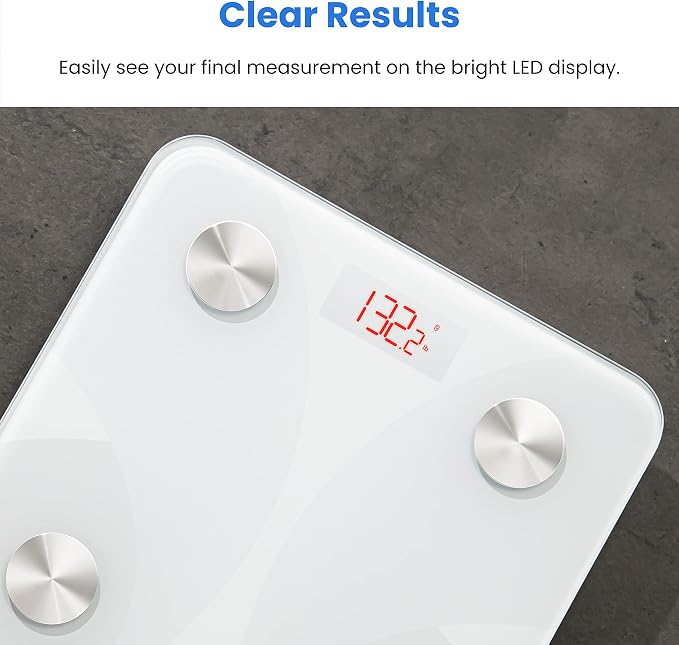 Etekcity Scale for Body Weight, Smart Digital Bathroom Weighing Scales with Body Fat and Water Weight for People, Bluetooth BMI Electronic Body Analyzer Machine, 400lb