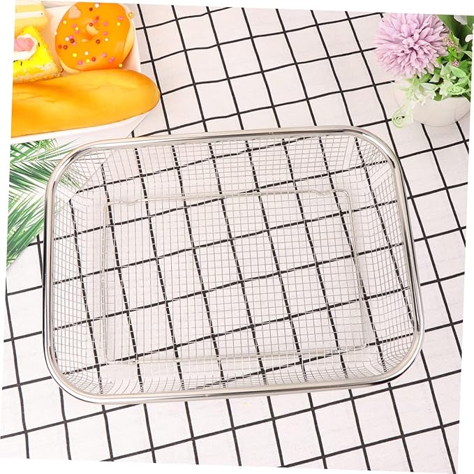 1pc Stainless Steel Drain Basket Multi-purpose Kitchen Storage Basket for Fruits and Vegetables Medium Design for Easy Washing and Draining