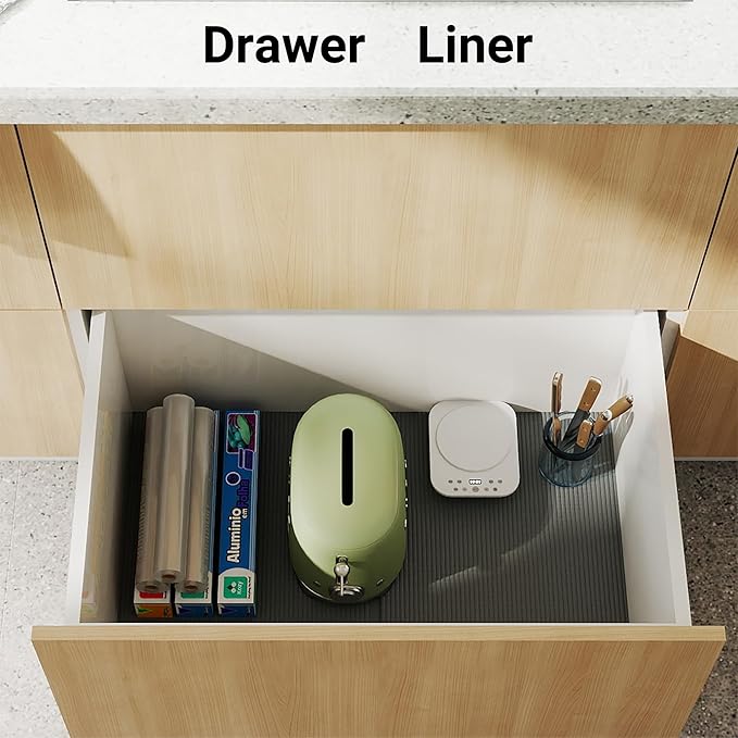 PABUSIOR Toolbox Liner 22" Wide: 3MM Thick Large Tool Box Drawer Liners for Under Sink - Non Slip Foam Heavy Duty Grip Cushion Cabinet Shelf Mats 22" W x 82" L Dark Gray