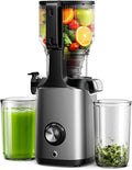 Cold Press Juicer Machines, EUHOMY 5.8" Wide Feed Chute, Slow Masticating Juicer for Whole Vegetables and Fruits, 99.6% High Juice Yield, Easy to clean, Juicer Machines with BPA Free