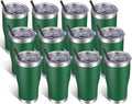 VEGOND 20oz Tumbler Stainless Steel Tumbler Cup with Lid And Straw Vacuum Insulated Double Wall Travel Coffee Mug(Dark Green 12 Pack)