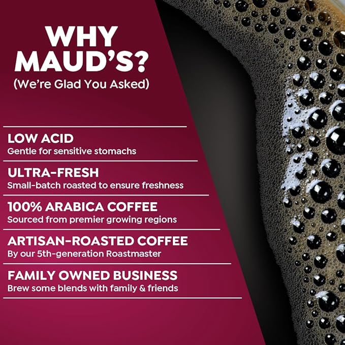 Maud's Raspberry Chocolate Flavored Coffee Pods, 50 ct, Medium Roast Flavored Coffee in Single Serve Pods – 100% Arabica Beans, Compatible with Keurig K Cups Maker