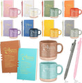Didaey 10 Sets Difference Maker Appreciation Gifts Set 13oz Pastel Ceramic Coffee Mugs A6 Leather Notebooks Ballpoint Pens Bulk Thank You Gifts for Difference Maker Team Members Employees Coworker