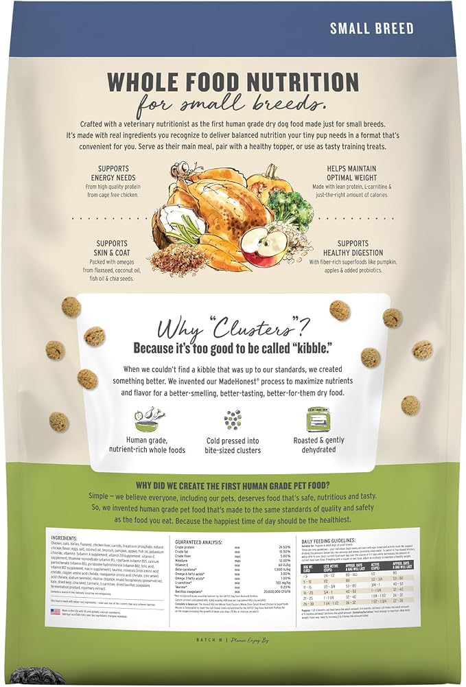 The Honest Kitchen Whole Food Clusters Small Breed Whole Grain Chicken Dry Dog Food, 10 lb Bag