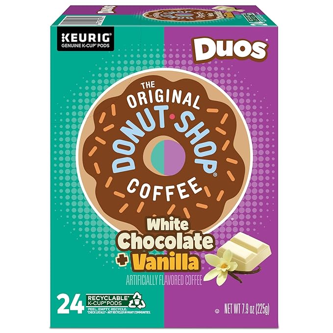 The Original Donut Shop Duos White Chocolate + Vanilla, Keurig Single Serve K-Cup pods, 96 Count