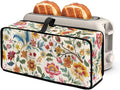 Toaster Cover 2 Slice Colorful Floral Slim 2 Slice Toaster Cover Easy to Fold and Carry, Heat-Resistant Dustproof Kitchen Appliance Protector, Machine Washable