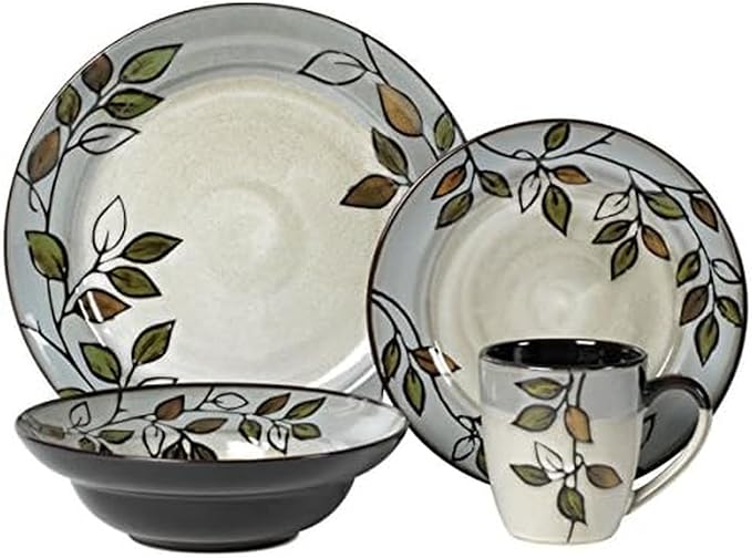 Pfaltzgraff 5136396 Rustic Leaves Dinnerware Set, Assorted
