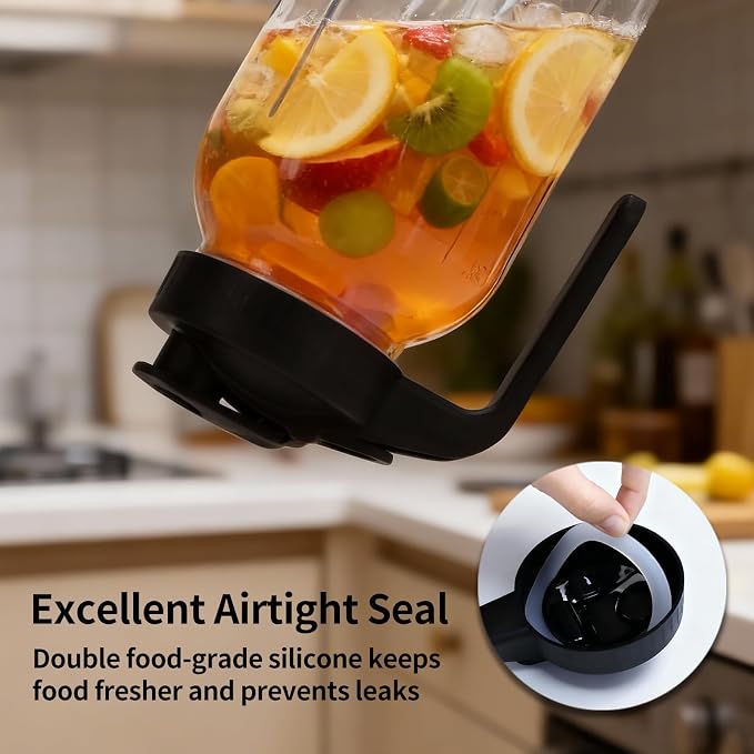 Messbecher aus Glas – Kaffeekanne mit Filter – Saftflasche mit Griff – Getränkeflasche