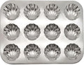 Fox Run Stainless Steel Scallop Shell Madeleine Pan, 12 French Cookie Mold Baking Pan