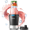 TOPZEE Personal Smoothie Blender, 1000W Single-Serve Blender with 24oz To-Go Cup, Twist-On Start/Stop, for Protein Shakes & Smoothies, Compact Countertop Blender, Black