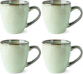 GBhome Ceramic Coffee Mugs Set of 4, 12oz Stoneware Coffee Mugs Set For Dad Mom Women MEN, Light Weight Ceramic Coffee Cups for Latte/Tea/Beer/Hot Cocoa, Dishwasher & Microwave Safe, Pastel Green