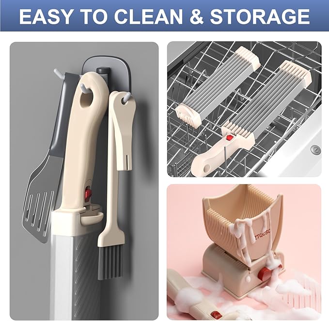 Meat Slicer for Fresh Raw Meat (Steady Grip), 17 in 1 Stainless Steel Cleaver Kitchen Knife, Slice, Shred, Chop, Meal Prep, Beef Pork Mutton for Cooking BBQ Hot Pot Meat Slicer -Pink