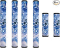 Refrigerator Door Handle Covers Set of 6 Protective Electrical Kitchen Appliances Gloves Anti-Static Fridge Microwave Dishwasher Door Cloth Protector, Marble Butterfly Blue