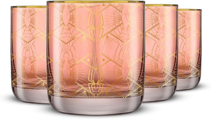 JoyJolt Marvel Spider-Man Legacy Short Drinking Glasses, 10oz Superhero Glass Cups Set of 4, Kitchen Glass Tumbler Set, Gifts for Men and Women, Cool Marvel Stuff for Fathers Day