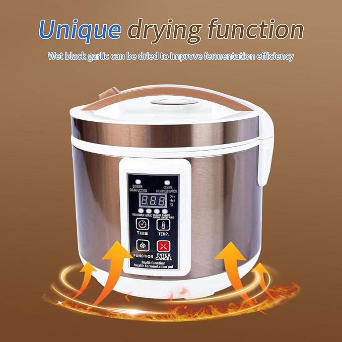 6L Black Garlic Fermenter,Yogurt Maker with Adjustable Temperature & Time Control,Garlics Maker Multi, Clove Garlic Cooker, Kimchi machine,Sweet Rice Wine Maker Full Automatic,Natto Maker