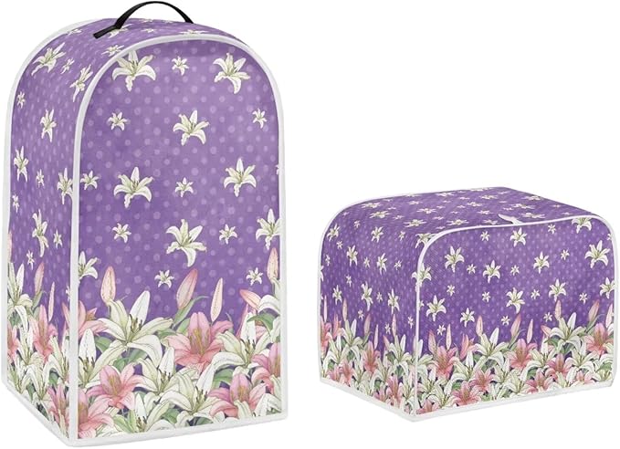 Flower Blender Dust Cover, 2 Slice Toaster Small Kitchen Appliance Cover, Anti Fingerprint and Oil Proof, Universal Fit -L