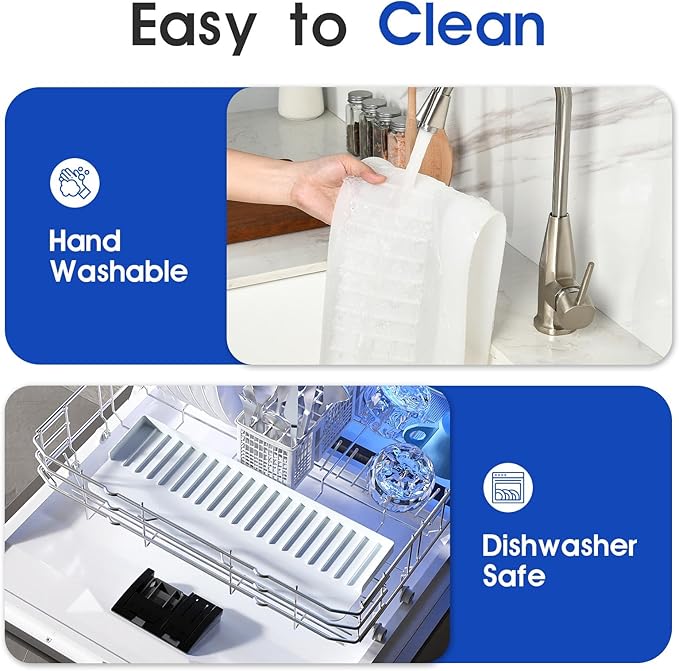Snuggery 20"x4" Silicone Sink Edge Protector - Splash Guard with Suction Cups & 5° Tilt, Cuttable Edge Guard for Kitchen Sink, Bathroom,Granite & Quartz Countertops(White)